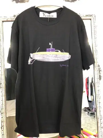 Y's 와이즈 BANG ON! 보트 프린트 티셔츠 사이즈 2