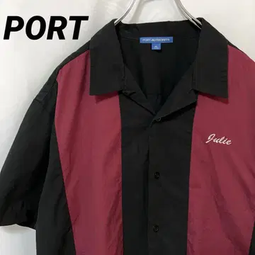N-5091 PORT 미국 빈티지 의류 볼링 셔츠 반팔 자수 XL