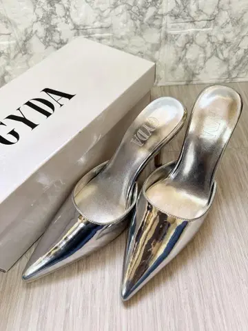 GYDA 실버 스틸레토 뮬 S 미사용 새상품