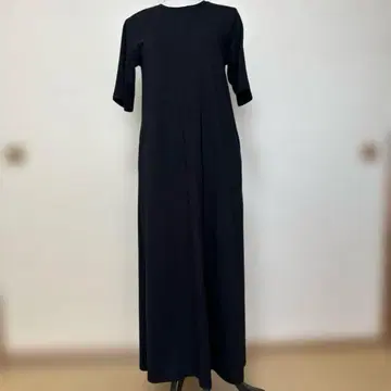 띠어리 블랙 반팔 롱 원피스 슬릿 디테일