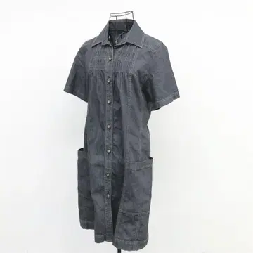 크리스천 오잘 셔츠 원피스 M 블랙 데님 원단 캐주얼