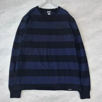 SCHOTT 샷 두꺼운 보더 긴팔 티셔츠 L 사이즈