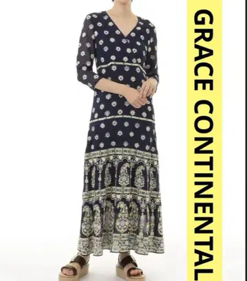 GRACE CONTINENTAL 꽃무늬 맥시 원피스
