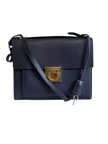 Ferragamo 페라가모 네이비 가죽 숄더백