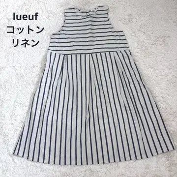 LUEUF 린넨 원피스 스트라이프 턱 절개