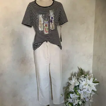 미사용 새상품 쿨 카레안 화이트 흰색 팬츠