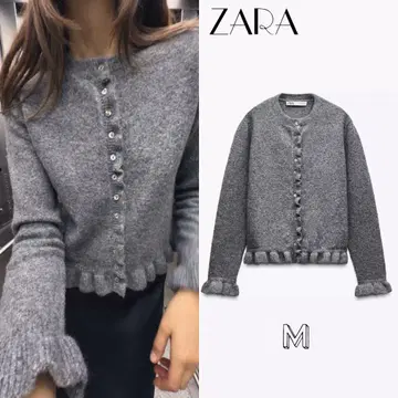 자라 프릴 니트 가디건