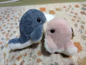고래 봉제 인형 파랑 & 핑크 키링
