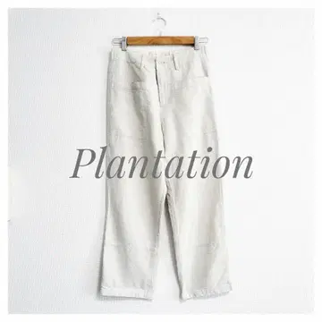 Plantation 페이퍼 코튼 스트레이트 팬츠 M 그레이지