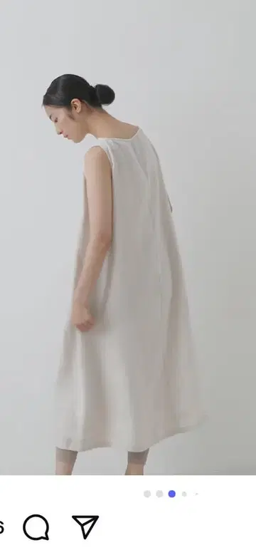 에붐에바 린넨 슬리브리스 원피스