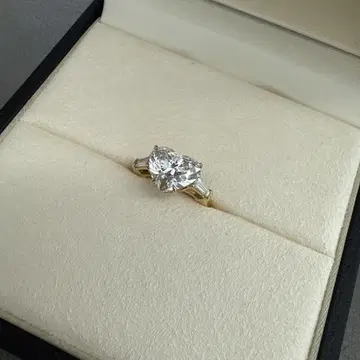 하트 모양 다이아몬드 골드 링 라보 그로운 K18