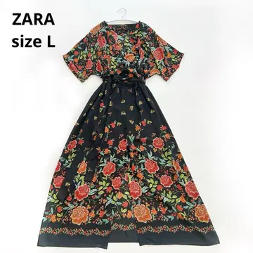 ZARA 플라워 프린트 롱 원피스 맥시 원피스 보타니컬 L 사이즈
