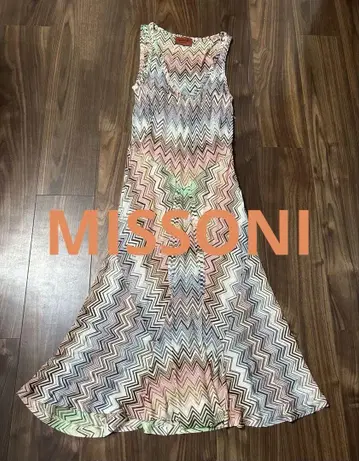 MISSONI 슬리브리스 니트 원피스 오렌지 라벨