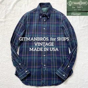 GITMANBROS. for SHIPS 빈티지 긴팔 체크 셔츠