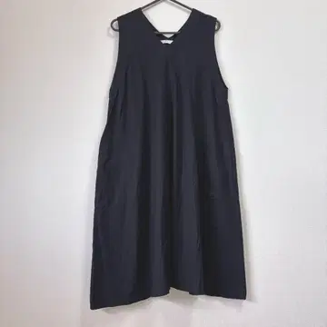 YARRA V넥 원피스 슬리브리스 린넨 플레어