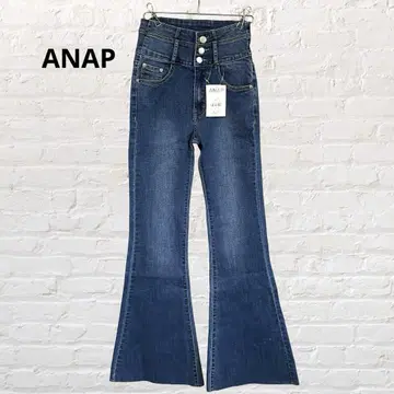 9750ANAP 아냅 데님 플레어 팬츠 청바지 슬림 인디고 M