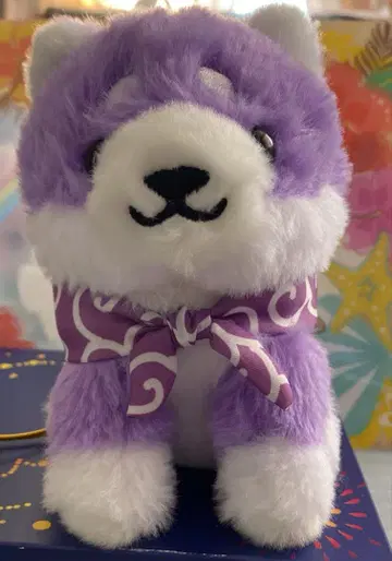 라벤더 컬러 콩 시바견 봉제 인형