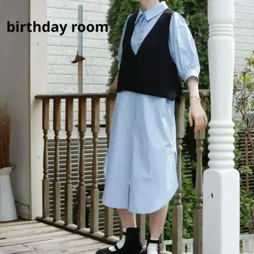 birthday room 사슴 무늬 분또 V넥 베스트