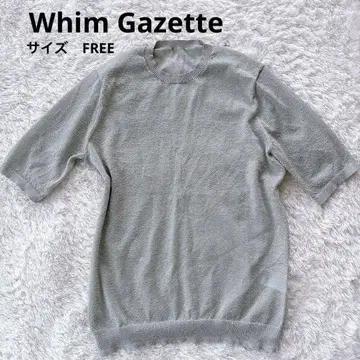 Whim Gazette 라메 크루넥 풀오버 얇은 소재 반팔 니트
