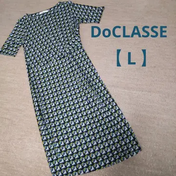 DoCLASSE 기하학 패턴 랩 원피스 L 사이즈 롱 기장 스트레치