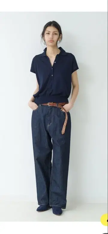 미사용 새상품 론 헤르만 오가닉 코튼 빅 데님 팬츠