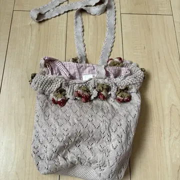 핑크 하우스 딸기 모티브 백