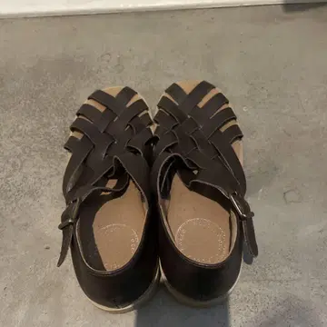 천연 가죽 제품 다크 브라운 스트랩 샌들 LL 약 25cm 정도?