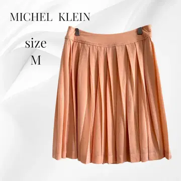 MICHEL KLEIN 플리츠 미니 스커트 스트레치 소재 핑크 M