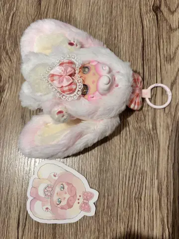 잘 자요 토끼 화이트 핑크 오일 눈