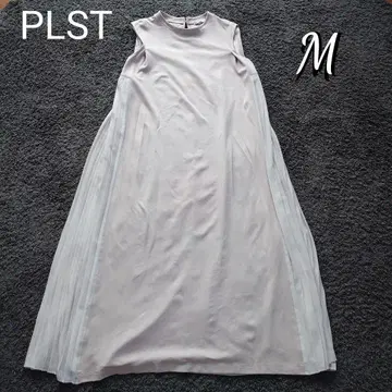 플라스테 사이드 플리츠 티셔츠 슬리브리스 원피스 M