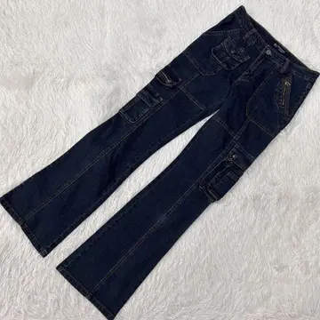 HAPHAZARD JEANS 플레어 데님 인디고 블루 28 캐주얼