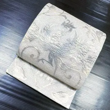 순수 실크 6통 후쿠로 오비 [봉황 꽃] No2823