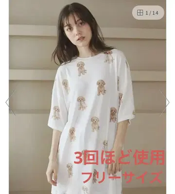 젤라또피케 토이 푸들 패턴 빅 티셔츠