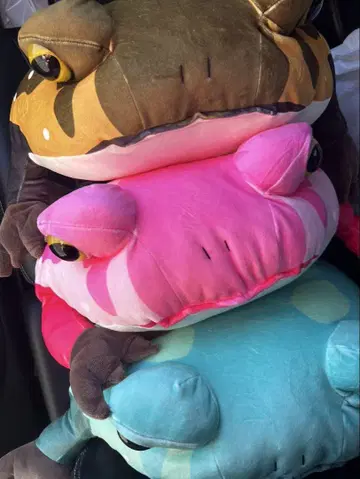 모치코와 큰 아메후쿠라 개구리 봉제 인형 3개 세트
