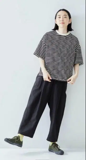 atelier nasse 보더 반팔 티셔츠