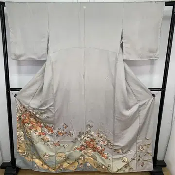 C39 이로도메소데 모란 봉황 꽃무늬 항아리 꽃무늬 기모노