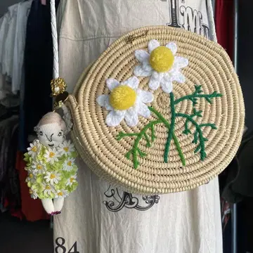 @ MUVEIL 무베일 바스켓 숄더 자수 꽃무늬 백 BAG