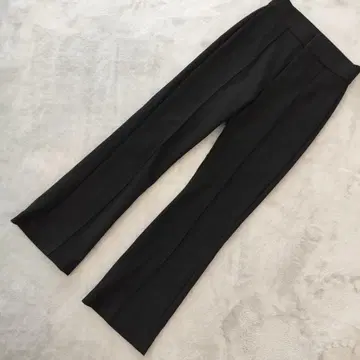 자라 스트레치 와이드 팬츠 센터 프레스 블랙 EUR XS