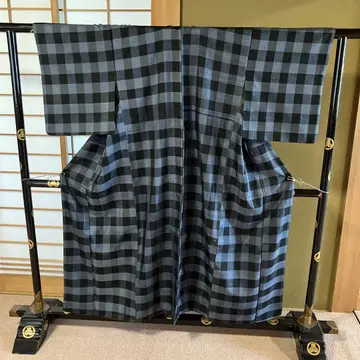 얇은 명주, 이중 기모노, 능직, 벤케이 격자