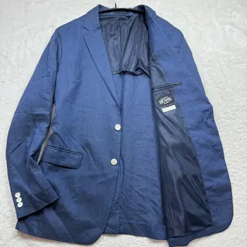 린넨 100% 빔즈 썸머 자켓 테일러드 네이비 블루 XL