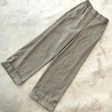 ZARA 남성용 롤업 팬츠 브라운 헤리본 패턴 EUR XS