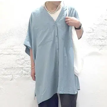 LEPSIM 렙심 V넥 빅 셔츠 튜닉 SS2