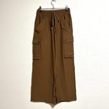 지나시스 여성용 롱 스커트 카고 포켓 브라운 M