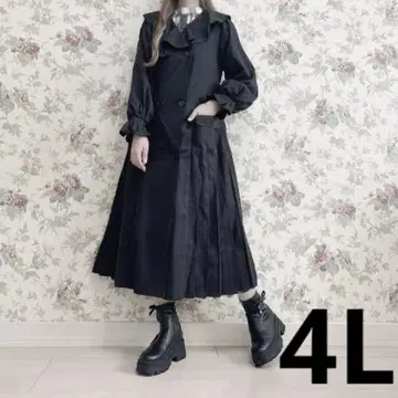 시마무라 maki melume 빅 컬러 트렌치코트 블랙 4L