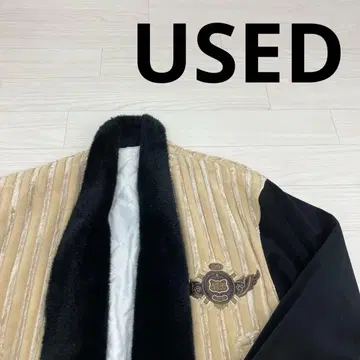 USED 유즈드 레트로 퍼 자켓 블루종
