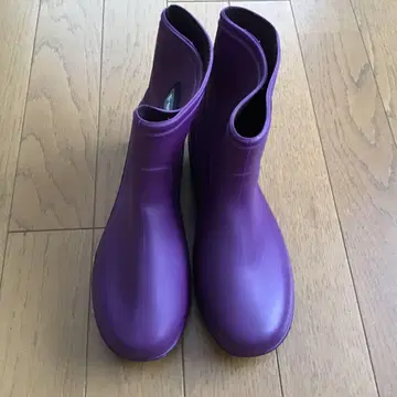 레인부츠 미드 카프 부츠 레인 슈즈 장화 퍼플 23.5cm