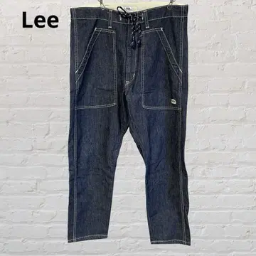 9752Lee Lee 데님 팬츠 청바지 크롭 인디고 M 구제 의류