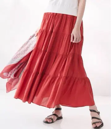 23구 세탁 가능한 SILK COTTON LAWN 스커트 롱 스커트 38