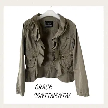 GRACE CONTINENTAL 프릴 자켓 카키 36