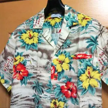 90년대 빈티지 PARADISE BAY 레이온 알로하 셔츠 USA제